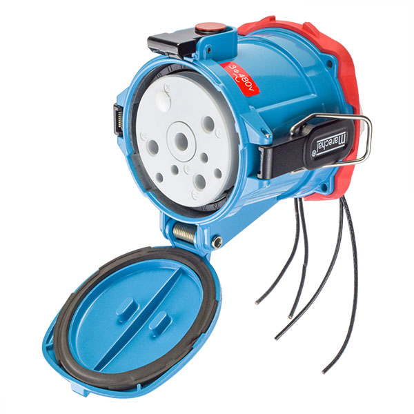 69-94043-264 - DSN150 RECEPTACLE METAL BLUE SIZE 5 TYPE 4X 3P+G 150A 480 VAC 60 Hz +4 AUX